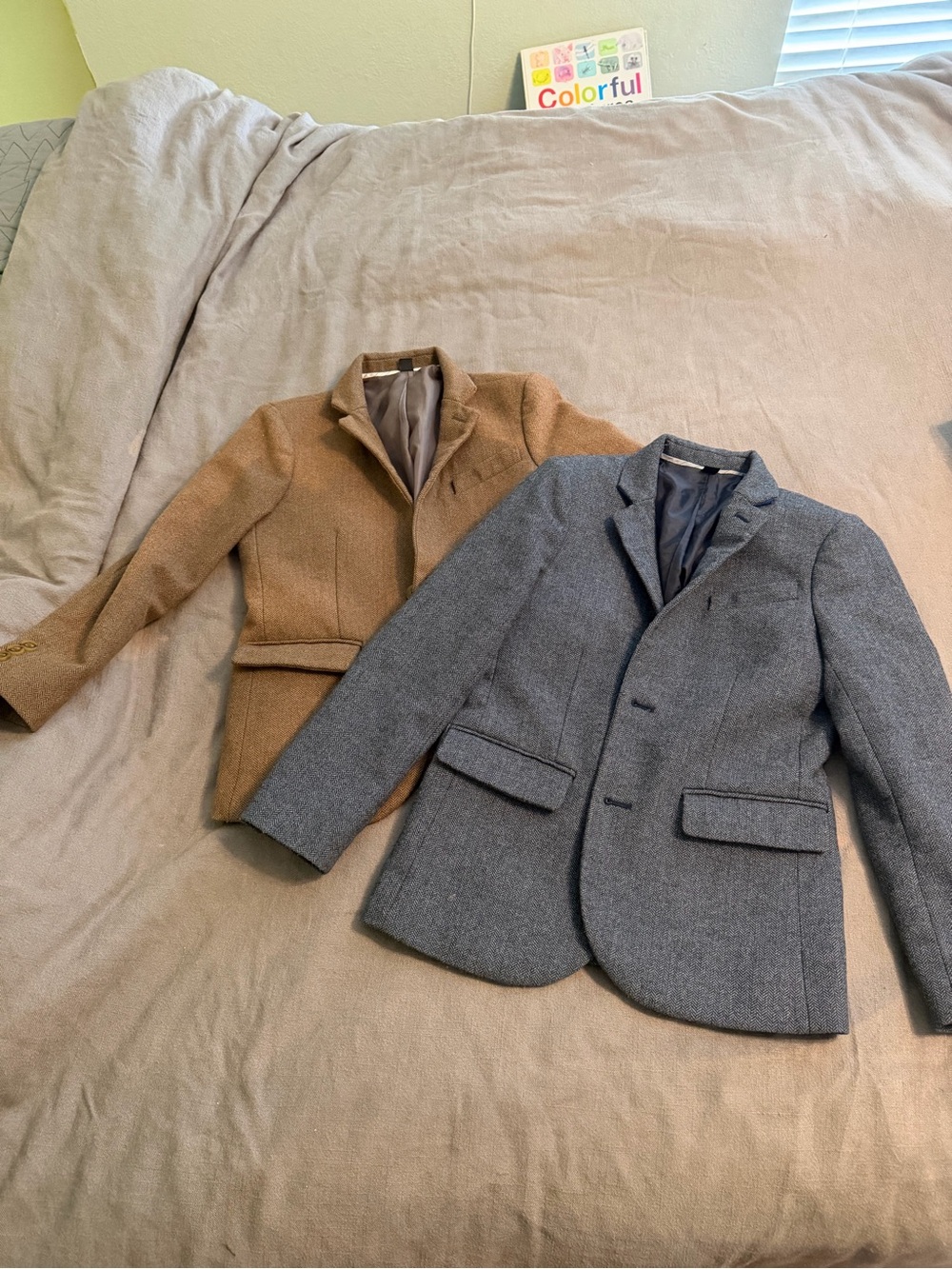 Crewcuts Herringbone Pea Coat in Navy and Tan (2 sports coat size 10)